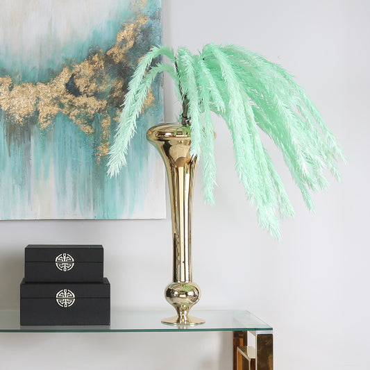 61cm Fluted Glass Vase Gold