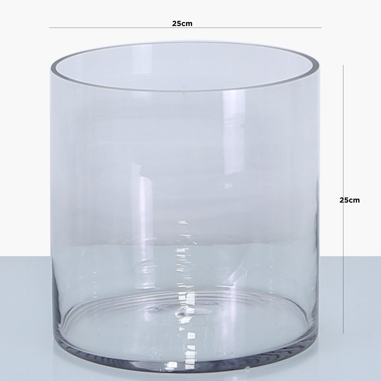 25cm Cylinder Glass Vase Clear