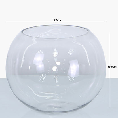 25cm Glass Bowl Vase Clear