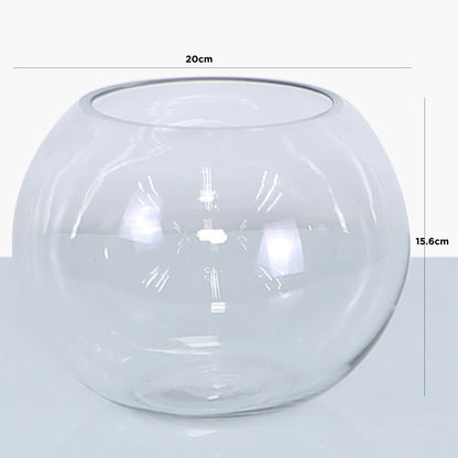 20cm Glass Bowl Vase Clear