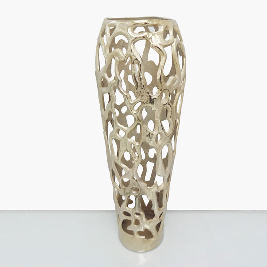 62cm Coral Metal Vase Light Gold