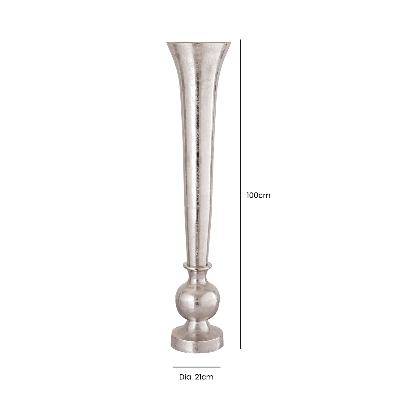 100cm Fluted Vase Nickel