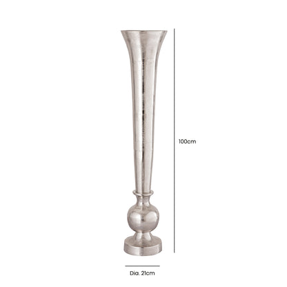 100cm Fluted Vase Nickel