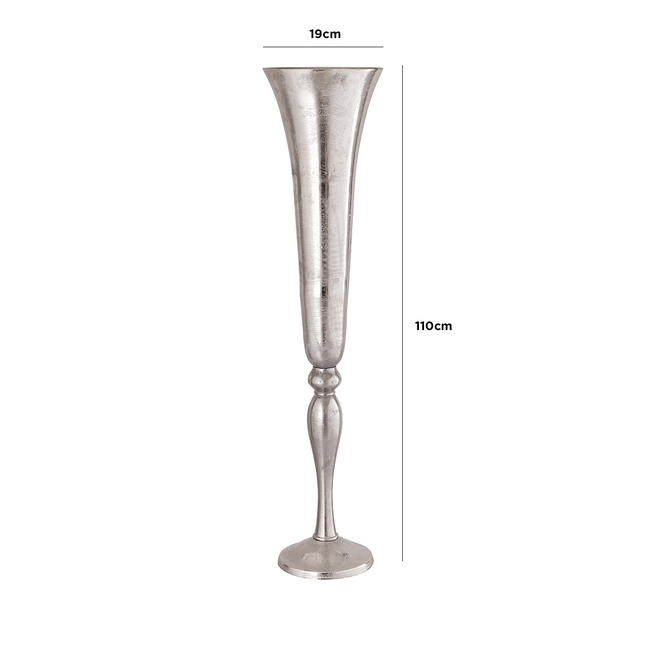 110cm Fluted Vase Nickel