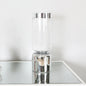 35cm Clear & Silver Glass Vase