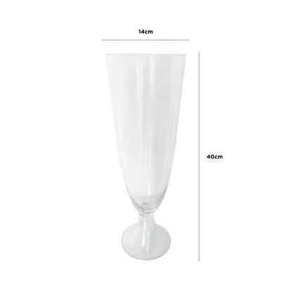 40cm Clear Glass Vase