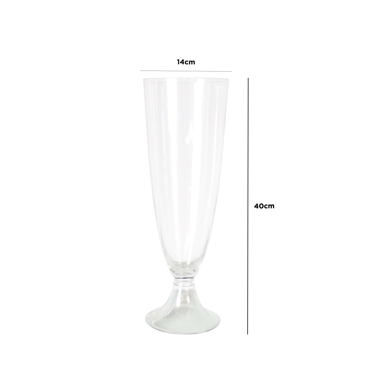 40cm Clear Glass Vase