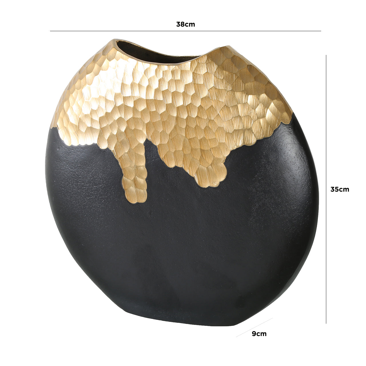 35cm Black & Gold Vase