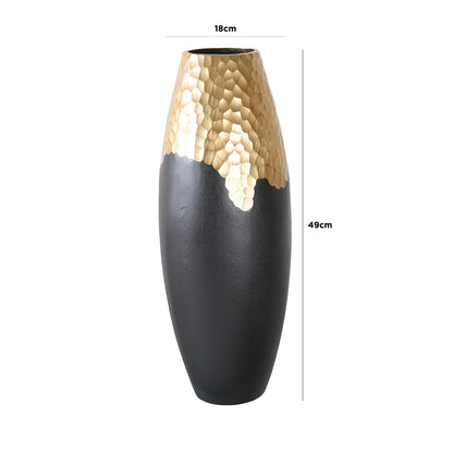 49cm Black & Gold Vase