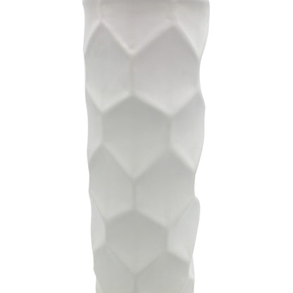 40cm Matte White Hexagon Design Vase