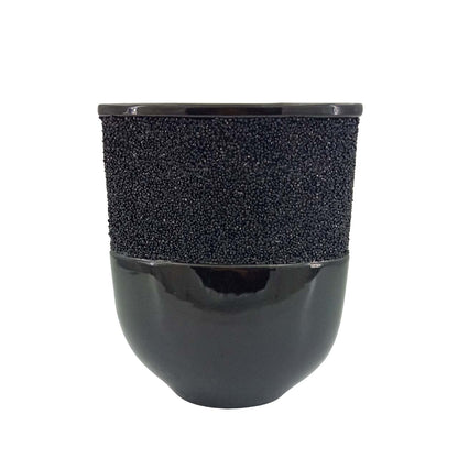 27.5cm Black Glitz and Glaze Vase