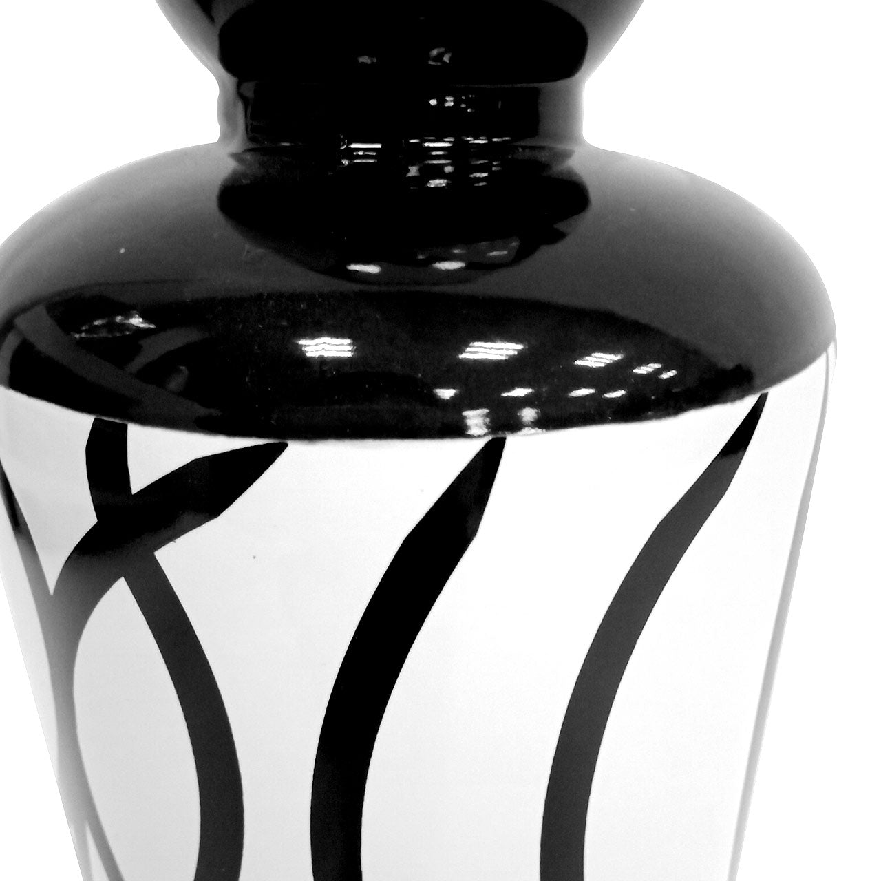 30cm White and Black Ceramic Vase