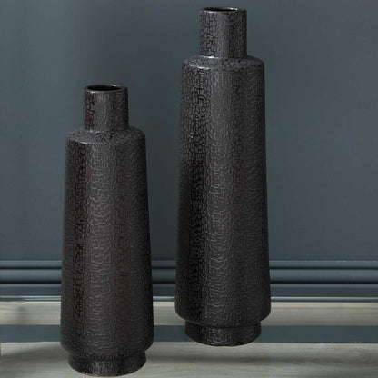 40cm Black Textured Vase