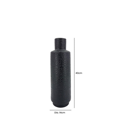 40cm Black Textured Vase