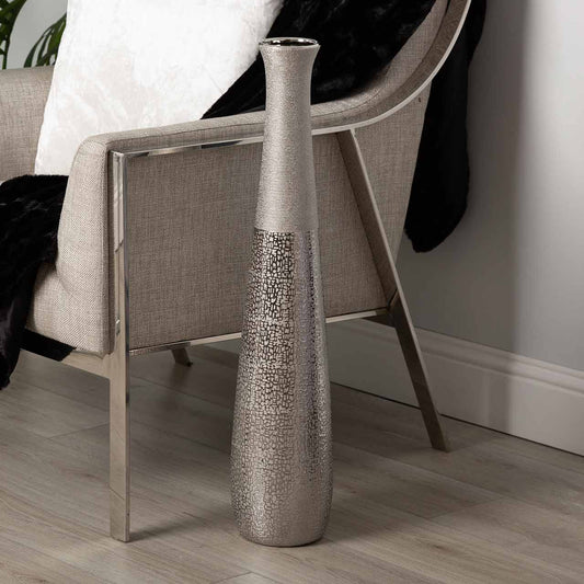 79.5cm Silver Textured Vase