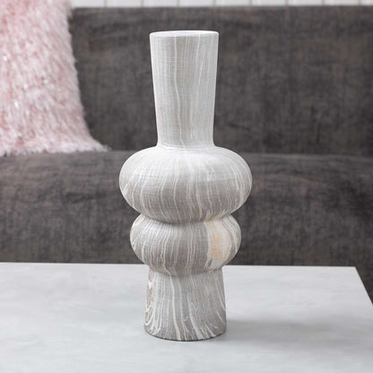 40cm Grey Marble Ceramic Vase