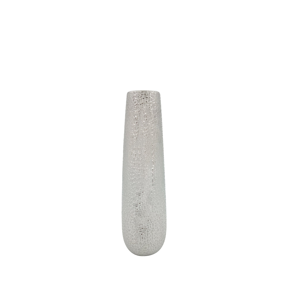 38.8cm Silver Textured Vase