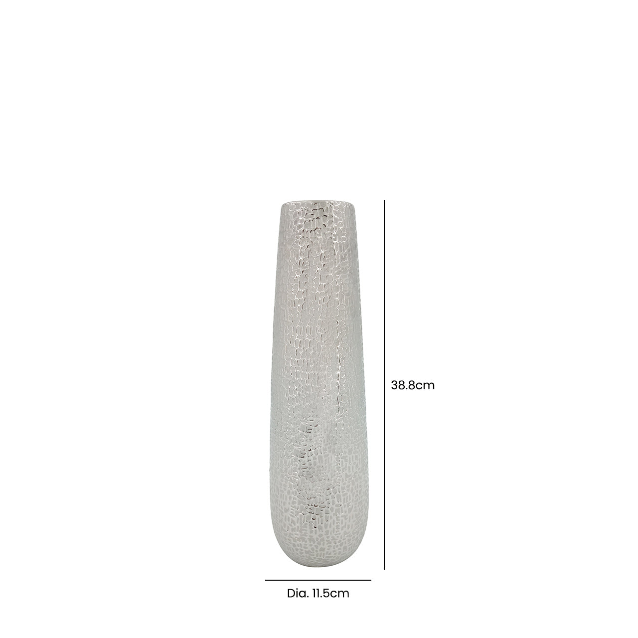 38.8cm Silver Textured Vase