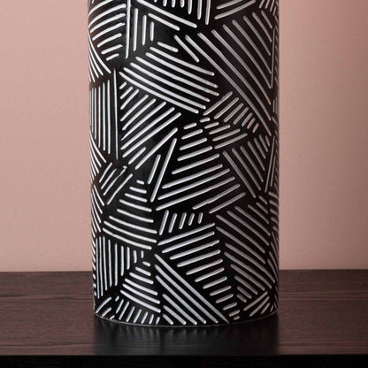 50cm Black and White Lines Polyresin Vase