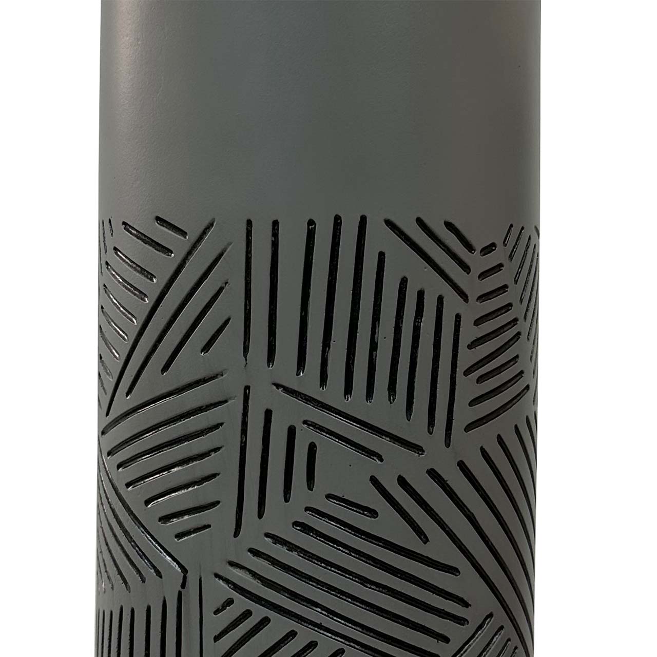 40cm Grey and Black Lines Polyresin Vase