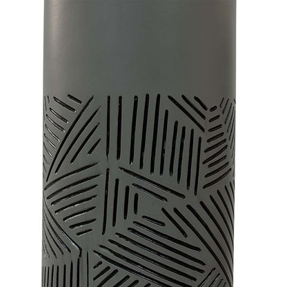 40cm Grey and Black Lines Polyresin Vase