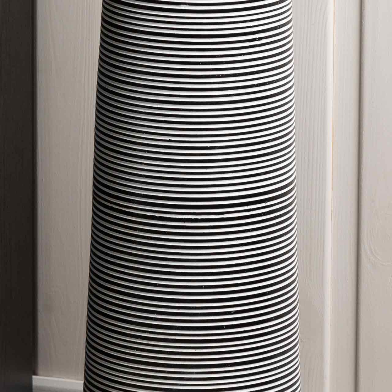 46cm Black and White Stripes Polyresin Vase