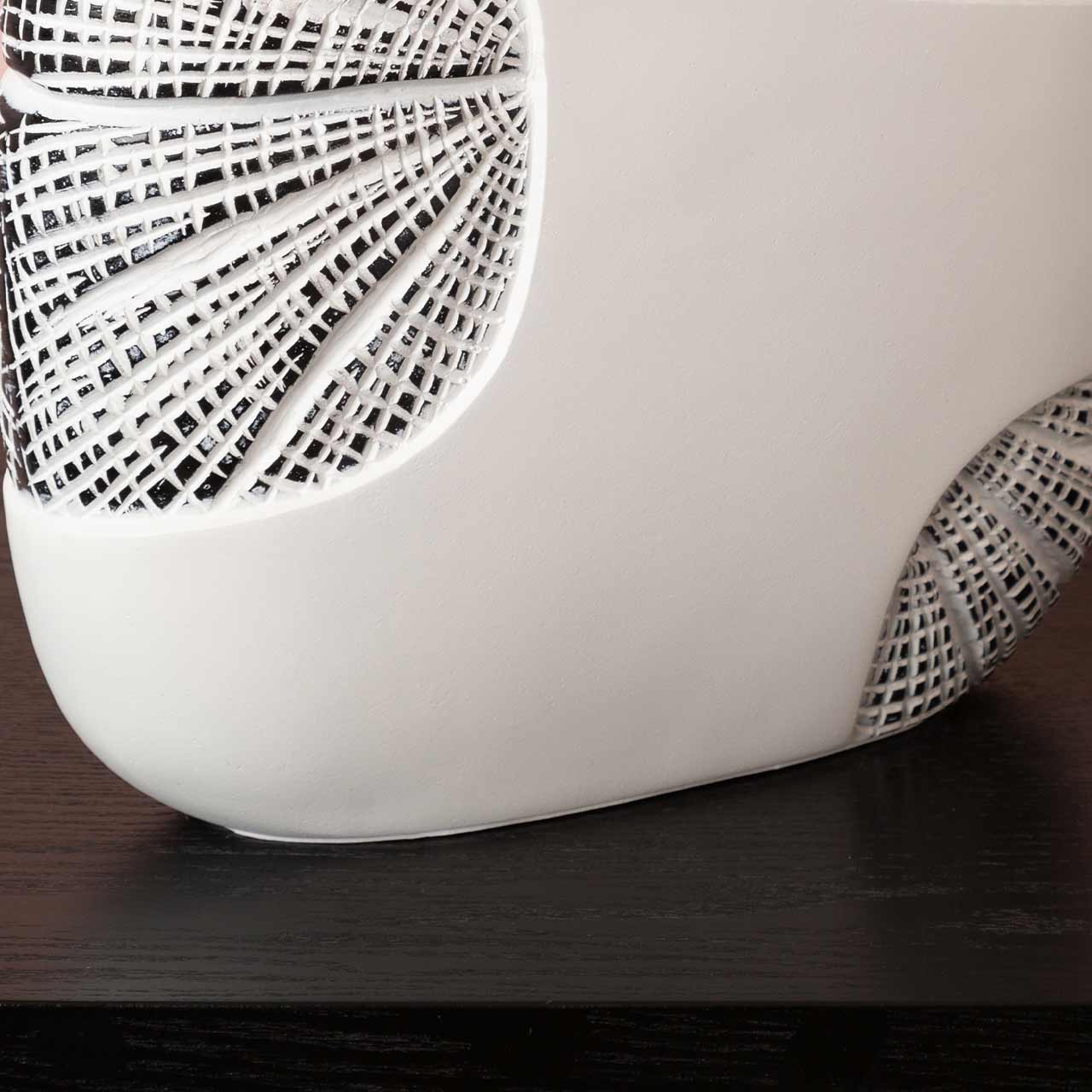 30cm White and Black Polyresin Vase