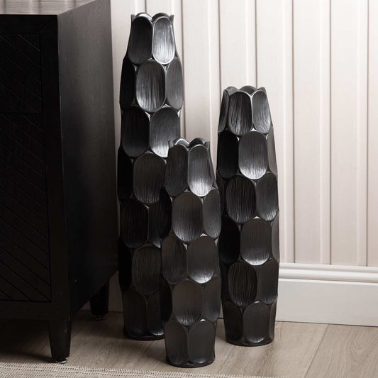 61.5cm Pearl Grey Polyresin Vase