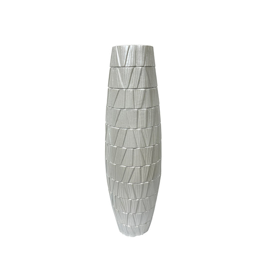 67.5cm Pearl White Polyresin Floor Vase