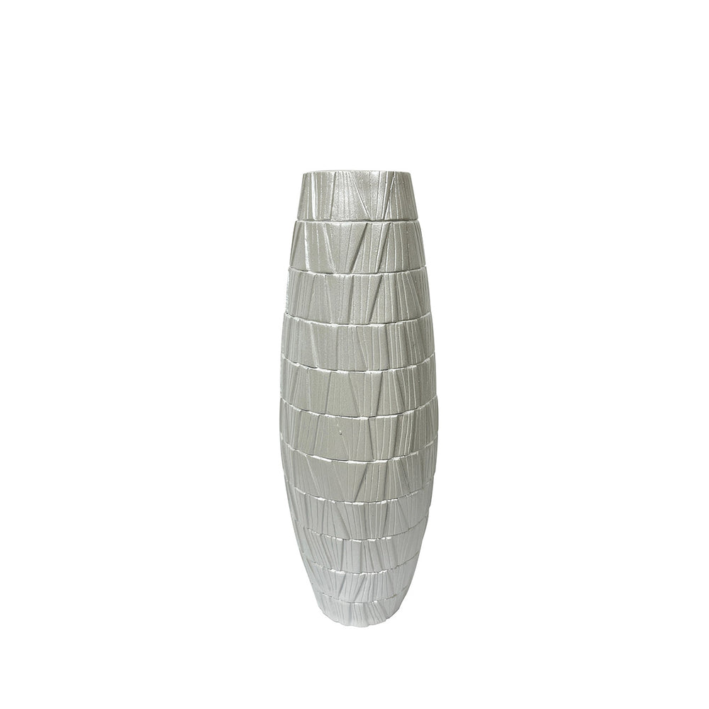 56cm Pearl White Polyresin Floor Vase