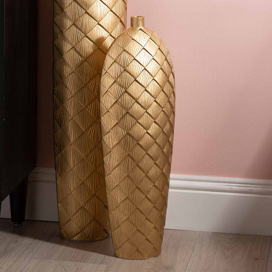 61cm Gold Polyresin Vase