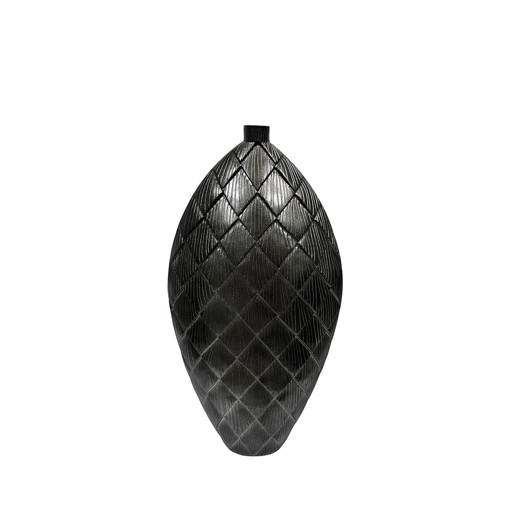 51cm Gunmetal Grey Polyresin Vase