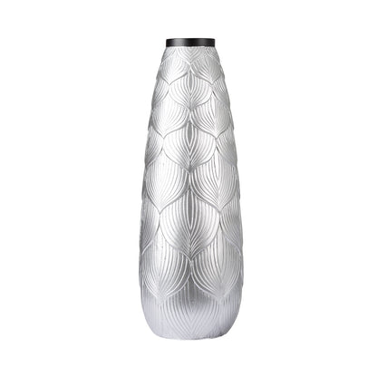 35cm Silver Leaf Lines Polyresin Vase Polyresin Vase