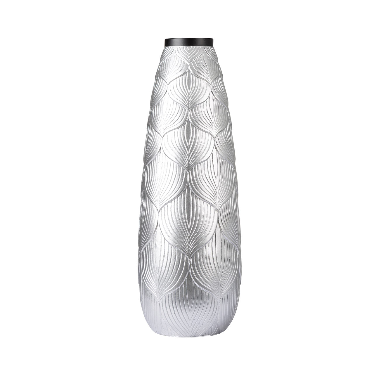 45cm Silver Leaf Lines Polyresin Vase Polyresin Vase