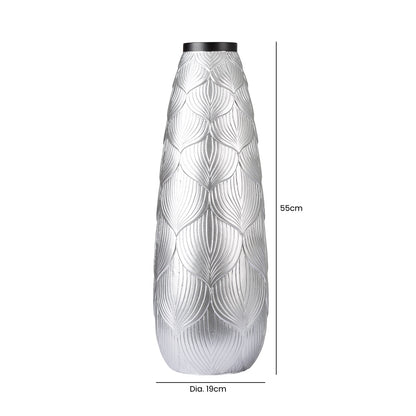 35cm Silver Leaf Lines Polyresin Vase Polyresin Vase