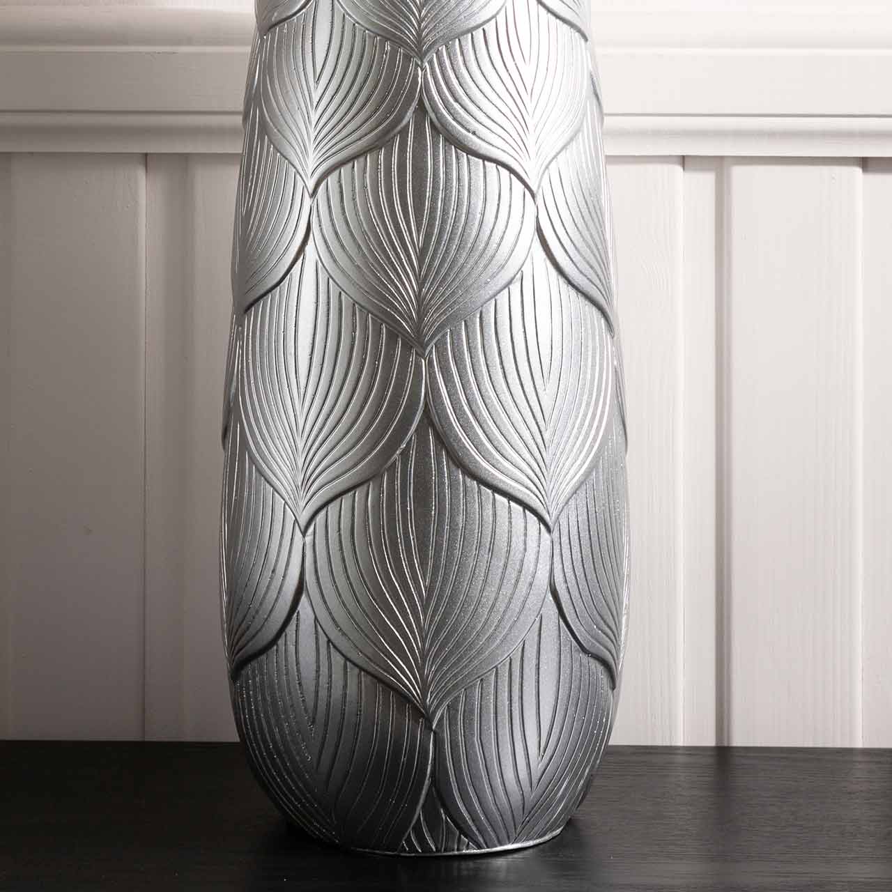 35cm Silver Leaf Lines Polyresin Vase Polyresin Vase