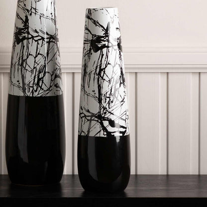 48.5cm Black and White Splash Ceramic Vase