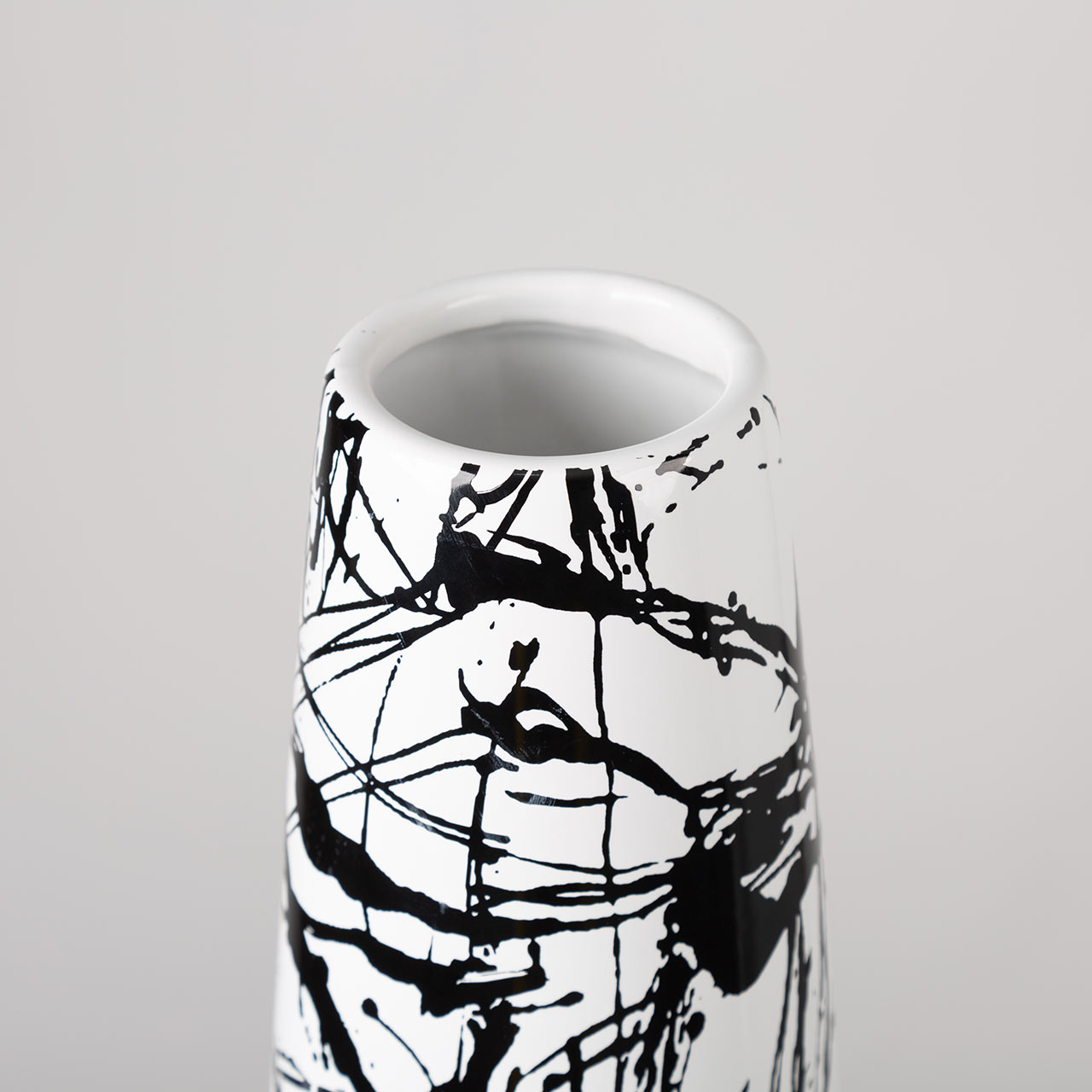 48.5cm Black and White Splash Ceramic Vase