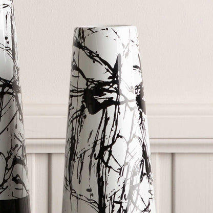 48.5cm Black and White Splash Ceramic Vase