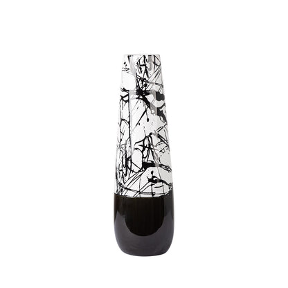 38.8cm Black and White Splash Ceramic Vase