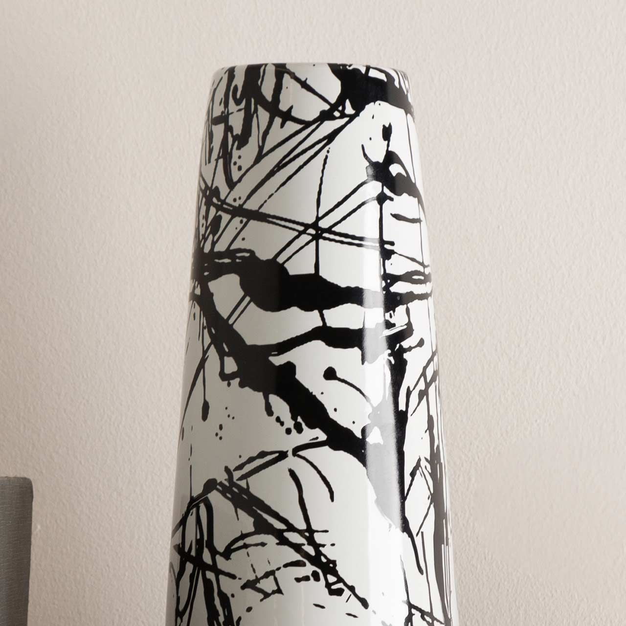 38.8cm Black and White Splash Ceramic Vase