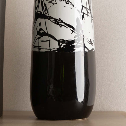 38.8cm Black and White Splash Ceramic Vase