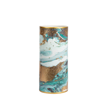 30.5cm Blue White Gold Abstract Ceramic Vase