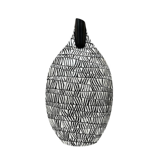 57cm Black and White Patterned Polyresin Vase