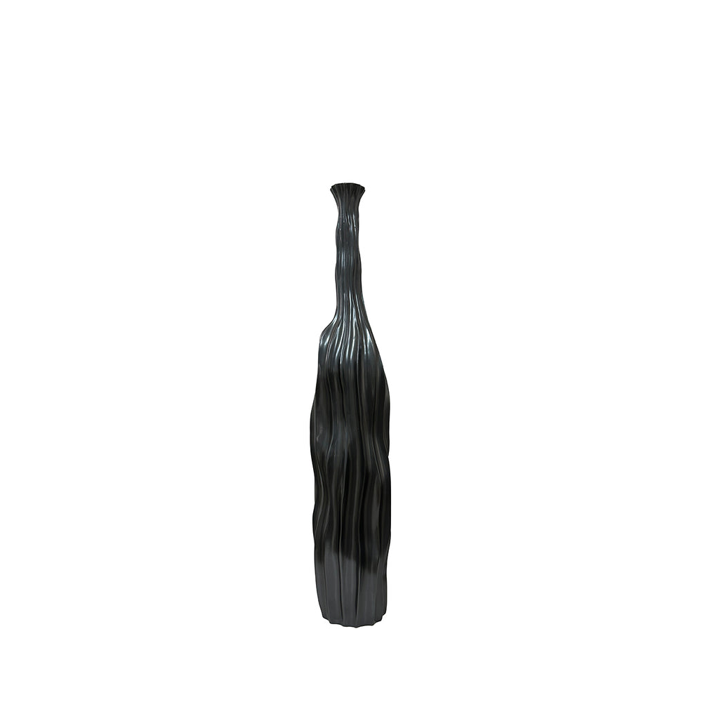 72cm Pearl Grey Ridges Design Polyresin Vase
