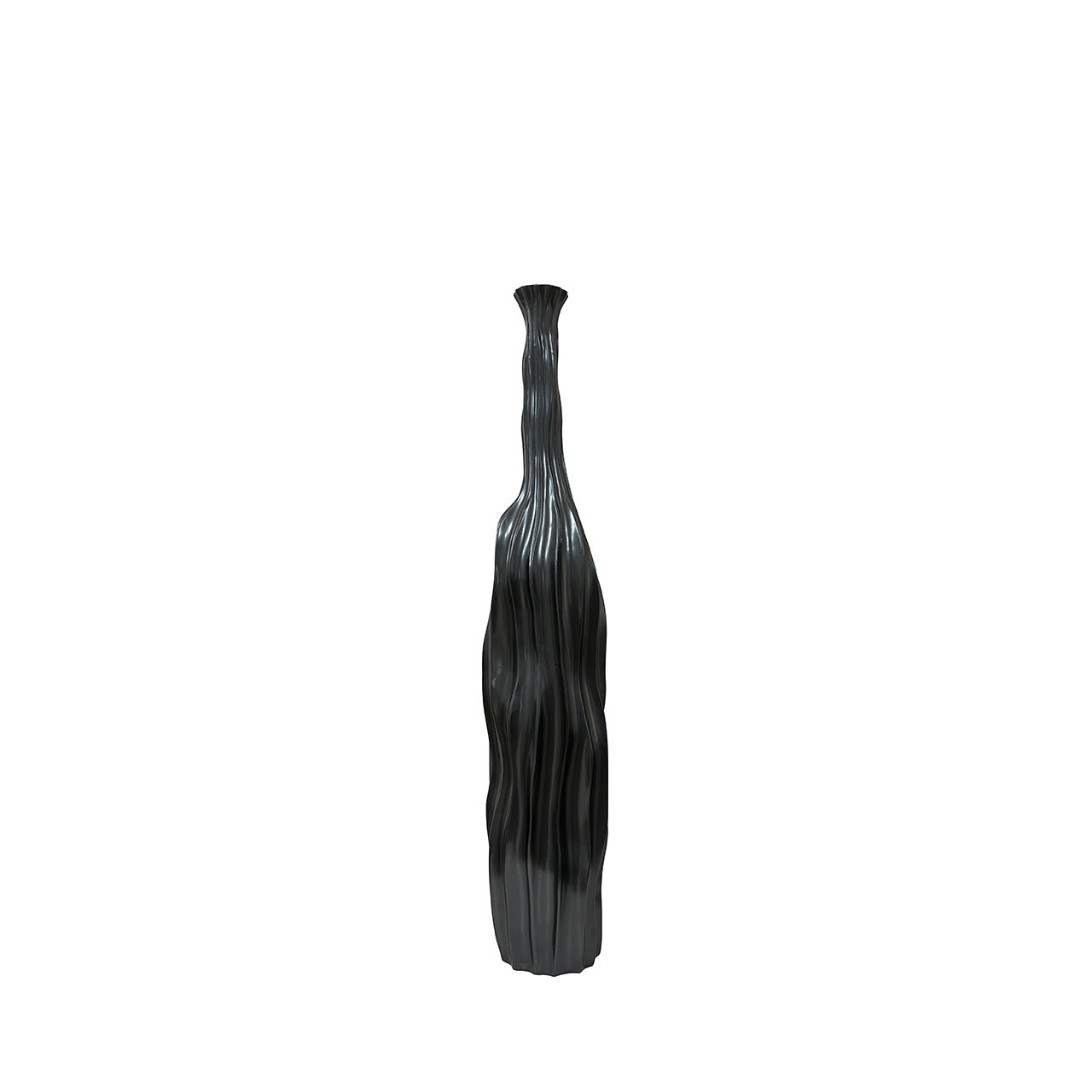 72cm Pearl Grey Ridges Design Polyresin Vase