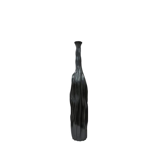 72cm Pearl Grey Ridges Design Polyresin Vase