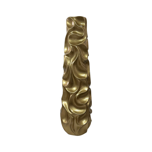 77.5cm Gold Ripples Design Polyresin Vase