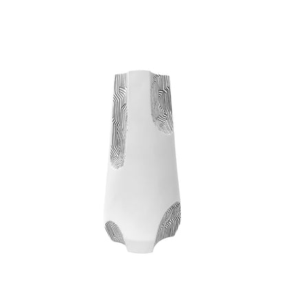 35cm White and Grey Polyresin Vase