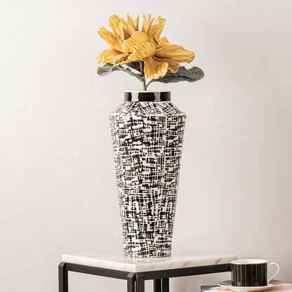 40.5cm Black and White Ceramic Vase